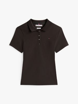 schwarz heritage slim fit poloshirt für damen - tommy hilfiger