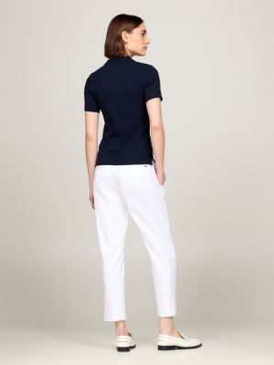 blau heritage slim fit poloshirt für damen - tommy hilfiger