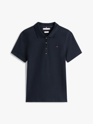 blau heritage slim fit poloshirt für damen - tommy hilfiger