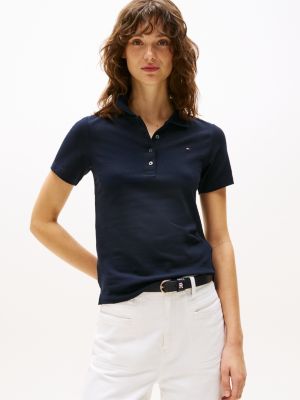 blue heritage slim fit polo shirt for women tommy hilfiger