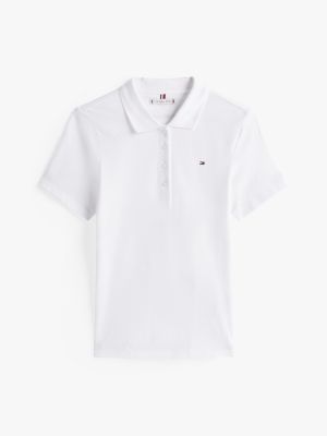 white heritage slim fit polo shirt for women tommy hilfiger