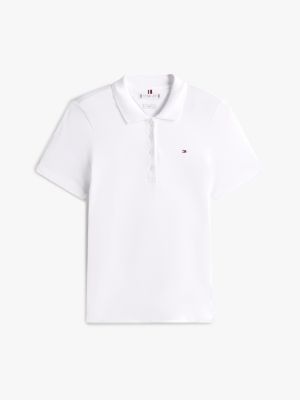 white heritage slim fit polo shirt for women tommy hilfiger