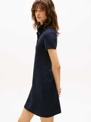 blue heritage slim fit polo dress for women tommy hilfiger