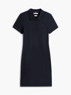 blue heritage slim fit mini polo dress for women tommy hilfiger