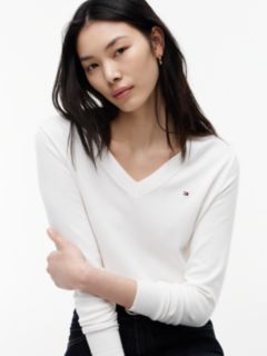 Heritage V-Neck Jumper — White 3