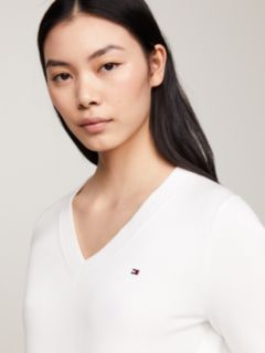 Heritage V-Neck Jumper — White 4