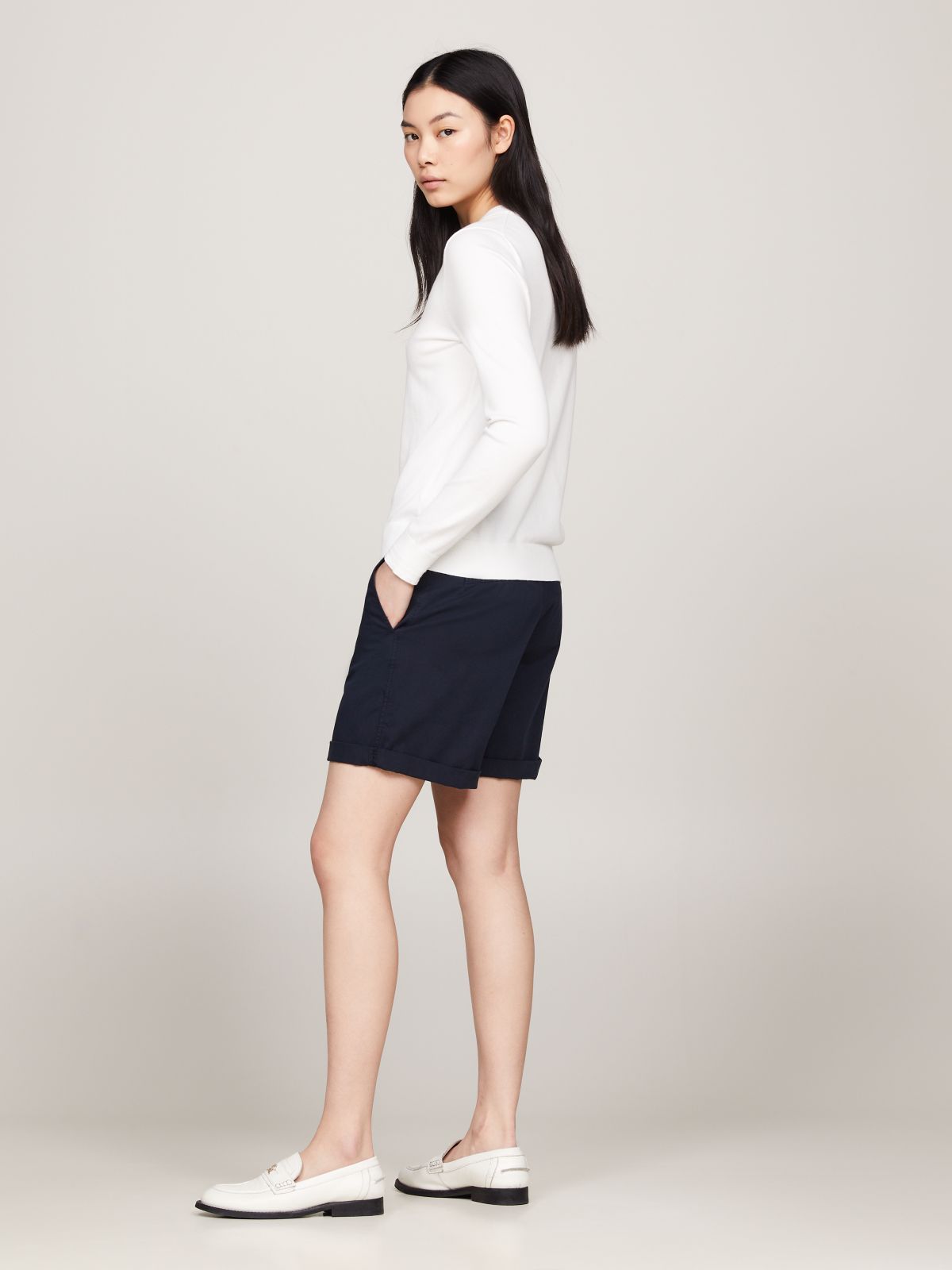 Heritage V-Neck Jumper — White