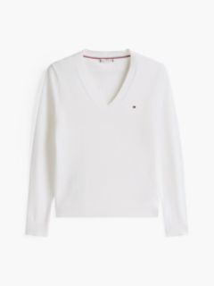 Heritage V-Neck Jumper — White 8