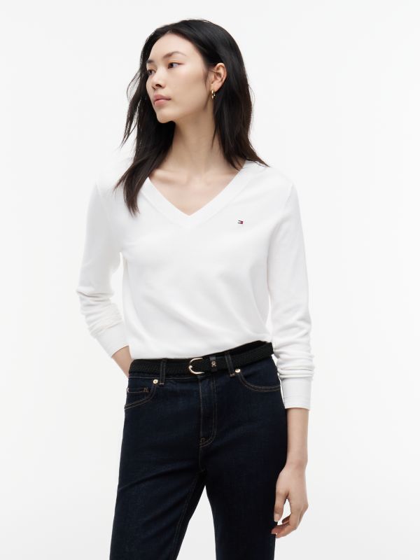 Heritage V-Neck Jumper — White