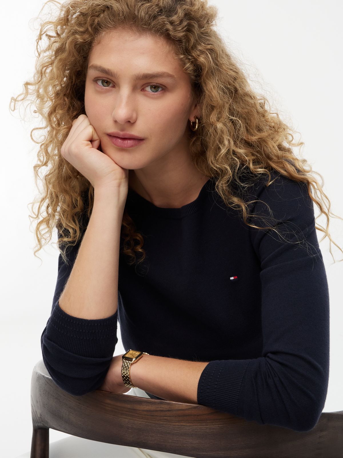 Boat Neck Jersey Jumper — Blue