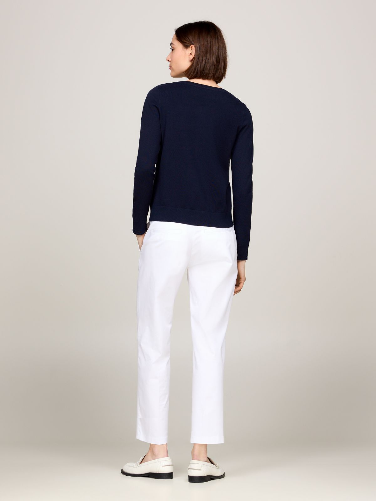 Boat Neck Jersey Jumper — Blue