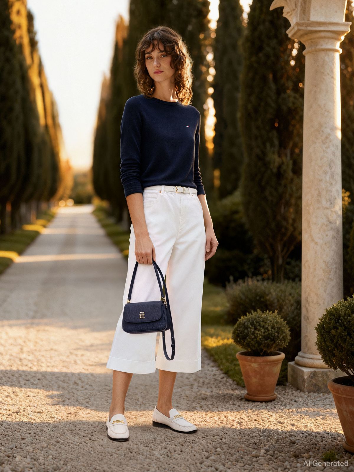 Boat Neck Jersey Jumper — Blue