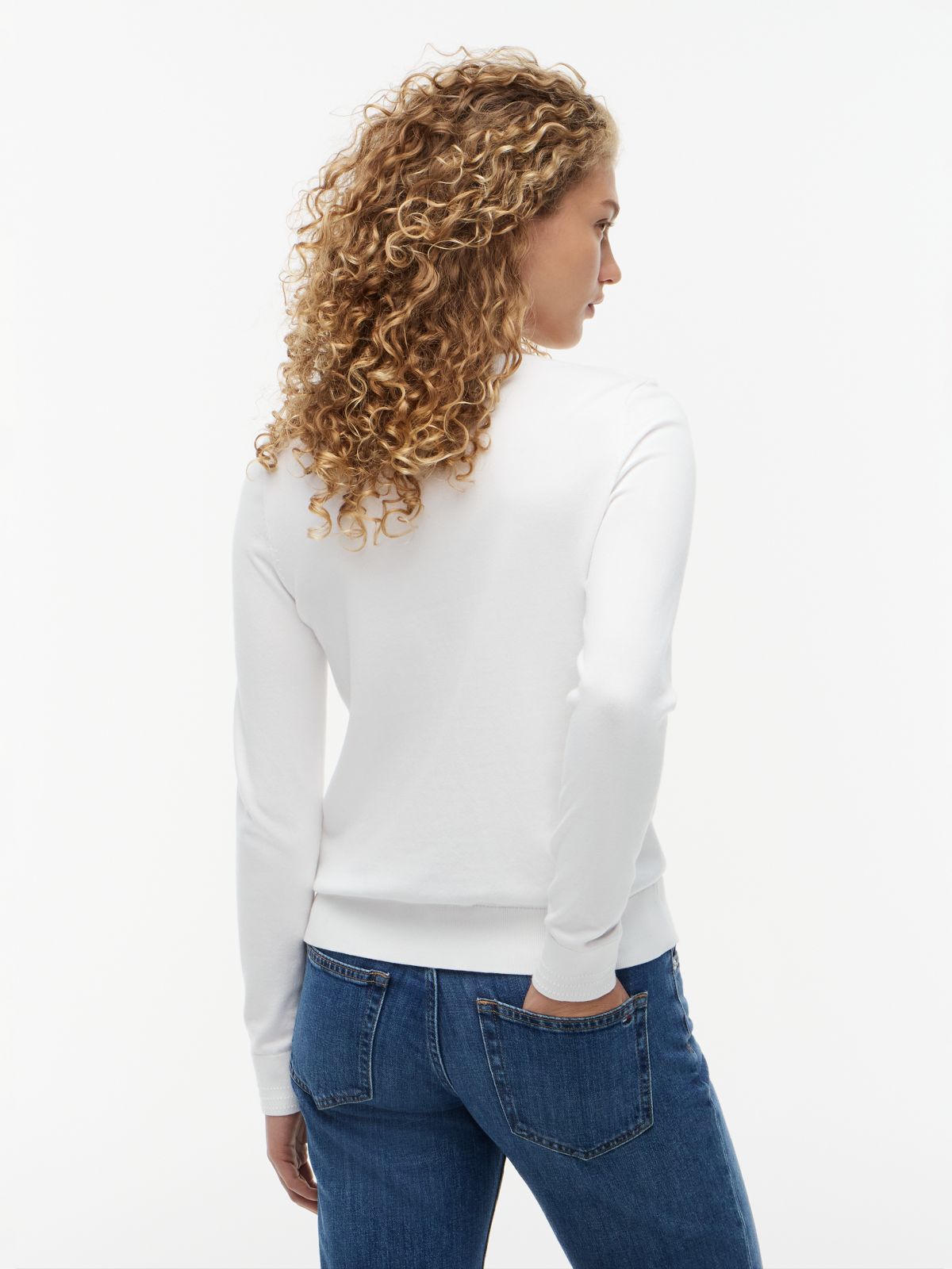 Boat Neck Jersey Jumper — White