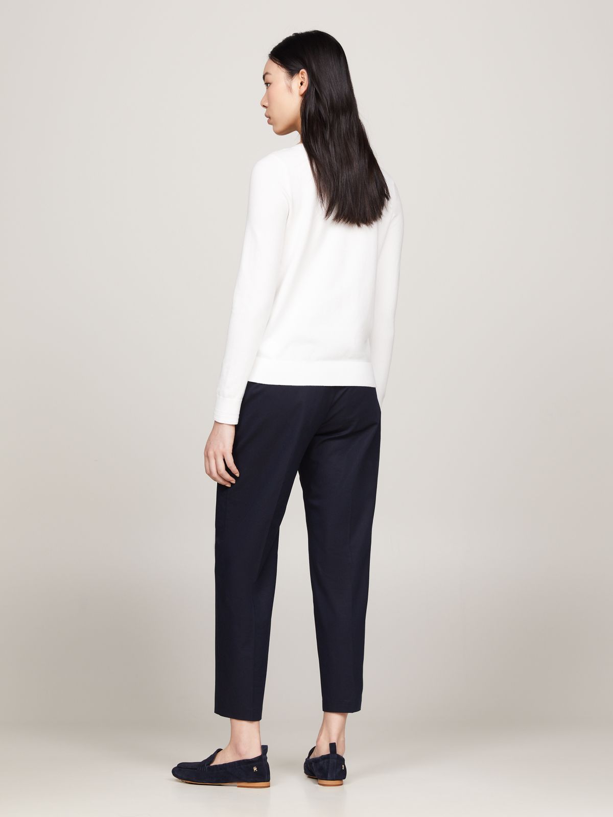 Boat Neck Jersey Jumper — White