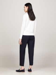 Boat Neck Jersey Jumper — White 6