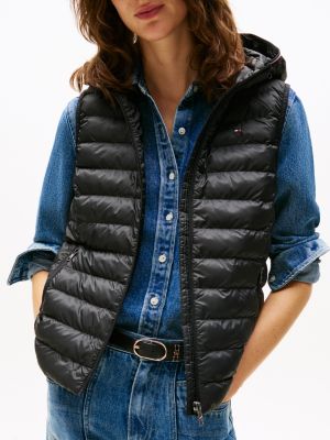 black down-filled quilted vest for women tommy hilfiger