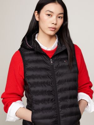 black down-filled quilted vest for women tommy hilfiger