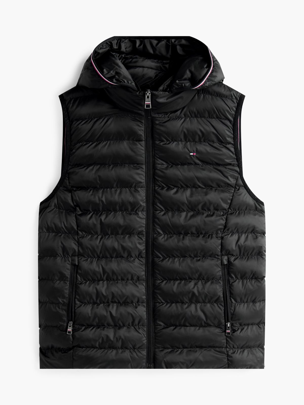 Down-Filled Quilted Vest — Black