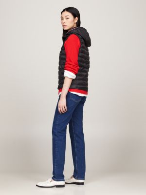 black down-filled quilted vest for women tommy hilfiger