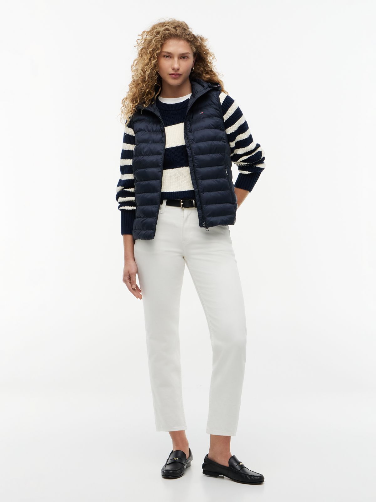 Down-Filled Quilted Vest — Blue
