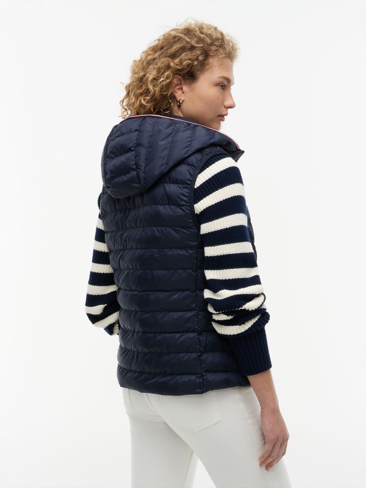 Down-Filled Quilted Vest — Blue