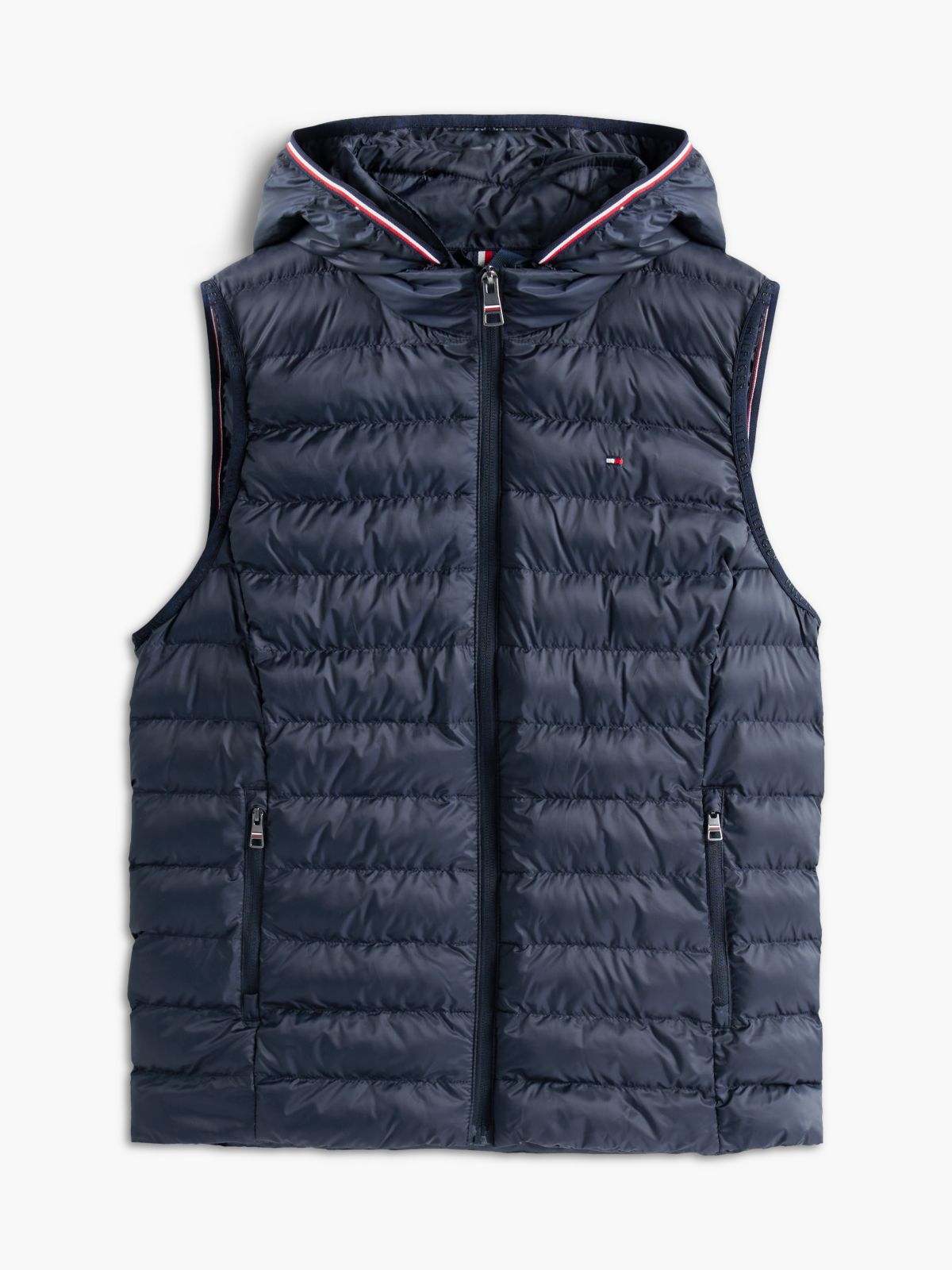 Down-Filled Quilted Vest — Blue