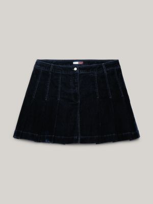 Denim velvet mini outlet skirt