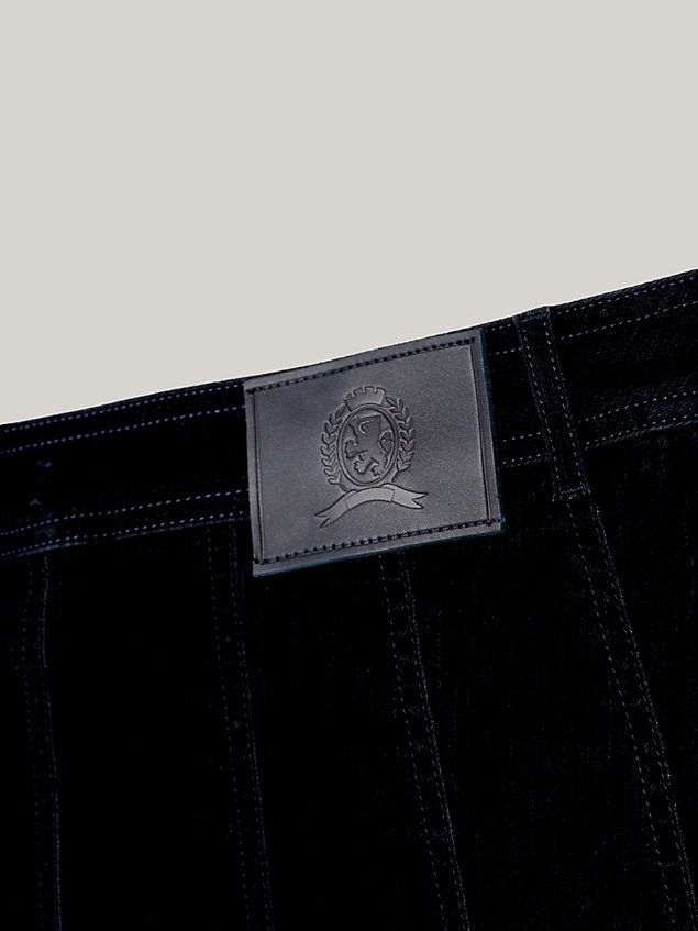 blue curve samtiger mini-jeansrock mit falten für damen - tommy hilfiger