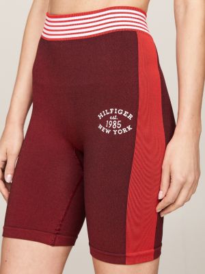 shorts sport skinny fit a vita alta rosso da donne tommy hilfiger