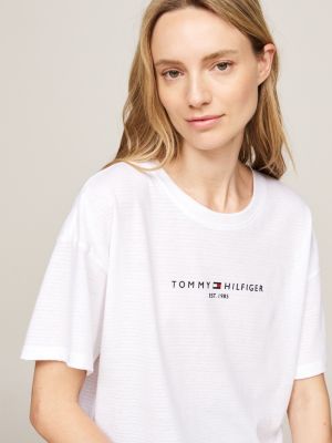 white sport th cool relaxed t-shirt for women tommy hilfiger