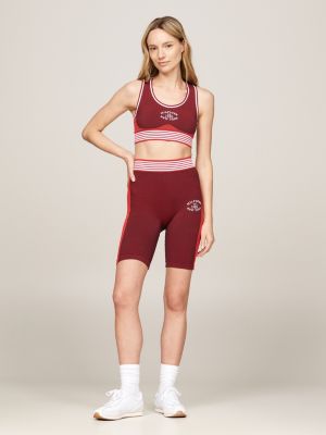 red sport varsity low support seamless bra for women tommy hilfiger