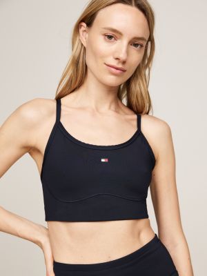 reggiseno sport a sostegno leggero blu da donne tommy hilfiger