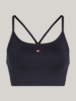 reggiseno sport a sostegno leggero blu da donne tommy hilfiger