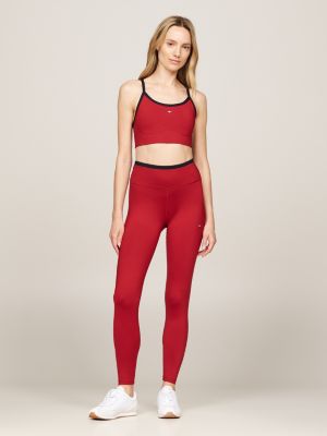 reggiseno sport a sostegno leggero rosso da donne tommy hilfiger