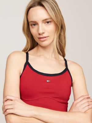 reggiseno sport a sostegno leggero rosso da donne tommy hilfiger