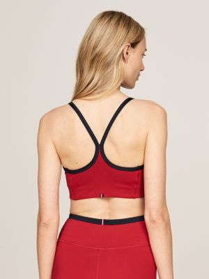 reggiseno sport a sostegno leggero rosso da donne tommy hilfiger