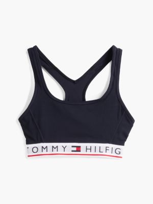 reggiseno sport a sostegno leggero blu da donne tommy hilfiger