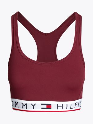 reggiseno sport a sostegno leggero rosso da donne tommy hilfiger