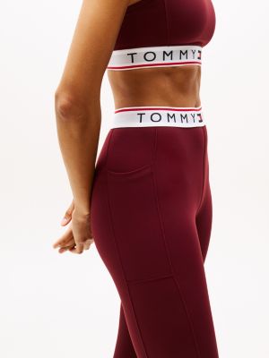 leggings sport th cool rosso da donne tommy hilfiger