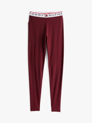 leggings sport th cool rosso da donne tommy hilfiger