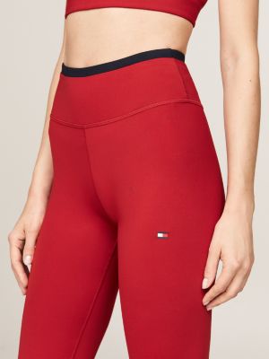 Sport Mid Rise Full Length Leggings Red Tommy Hilfiger