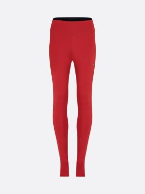 red sport mid rise full length leggings for women tommy hilfiger