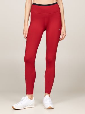 Legging Sport long a taille mi haute Rouge Tommy Hilfiger