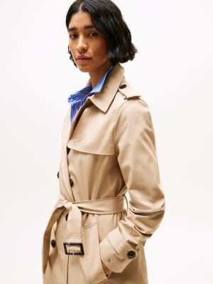 beige water repellent slim trench coat for women tommy hilfiger