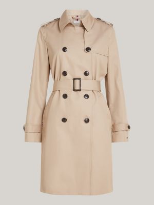 beige water repellent slim trench coat for women tommy hilfiger