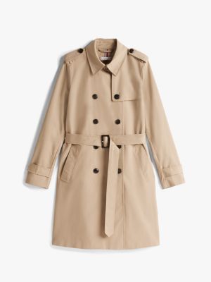 beige water repellent slim trench coat for women tommy hilfiger