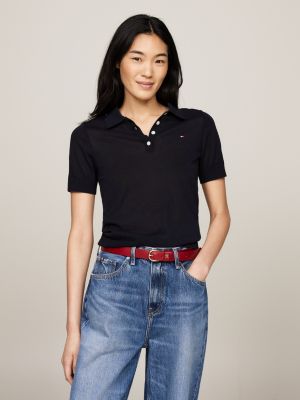 Fine Knit Regular Fit Polo | Blue | Tommy Hilfiger