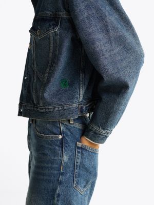 giacca trucker relaxed fit in denim blu da donne tommy hilfiger