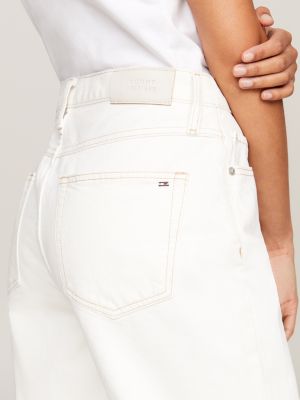 white classic high rise straight jeans for women tommy hilfiger