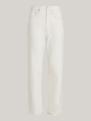 white classic high rise straight jeans for women tommy hilfiger